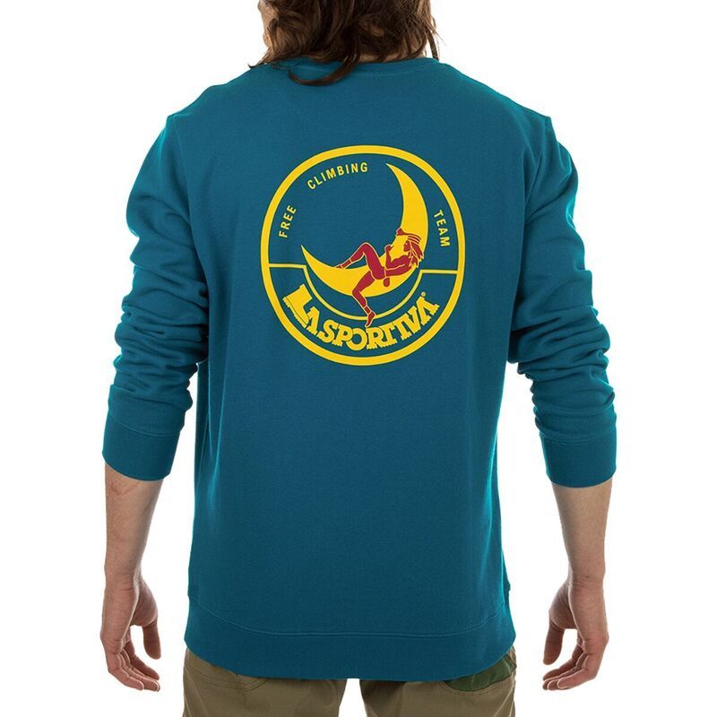 ラスポルティバ メンズ アウター パーカー・スウェット スウェット シャツ La Sportiva Climbing On The Moon Sweatshirt Mens TurcheseGiall
