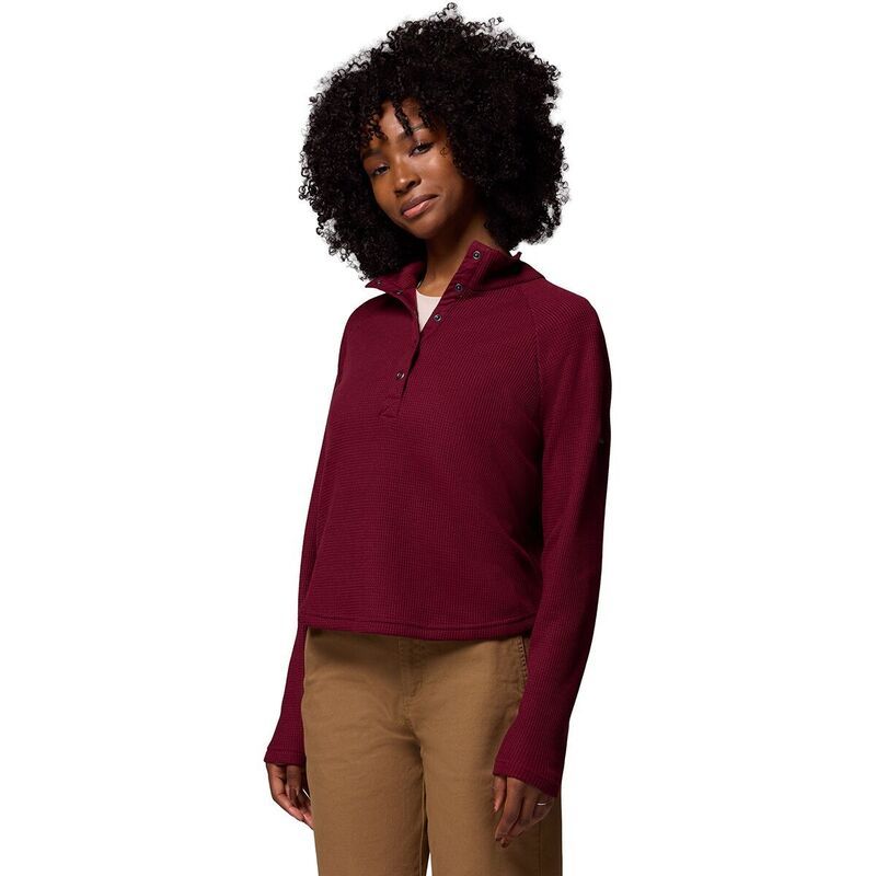 コロンビア レディース トップス Tシャツ Columbia Holly Hideaway Waffle 12 Snap Pullover Womens Rich Wine ワイン