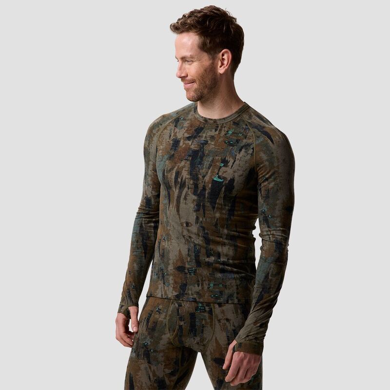 バックカントリー メンズ トップス Tシャツ Backcountry Cedars RWS Merino LtWt Baselayer Crew Top Mens Camo Pendula Print