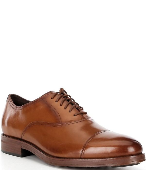 コールハーン メンズ シューズ オックスフォード キャップ レザー Cole Haan Ledley Grand Leather Cap Toe Oxfords CH British TanDark