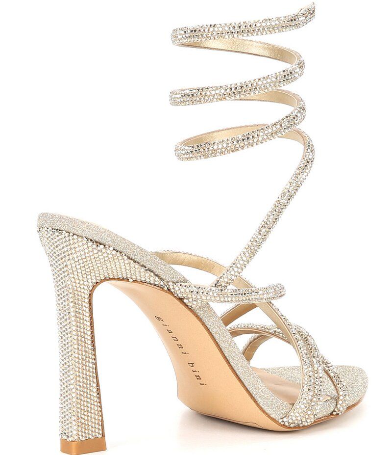 ジャンビニ レディース シューズ サンダル アンクル Gianni Bini Odellia Rhinestone Embellished Ankle Wrap Strappy Dress Sanda