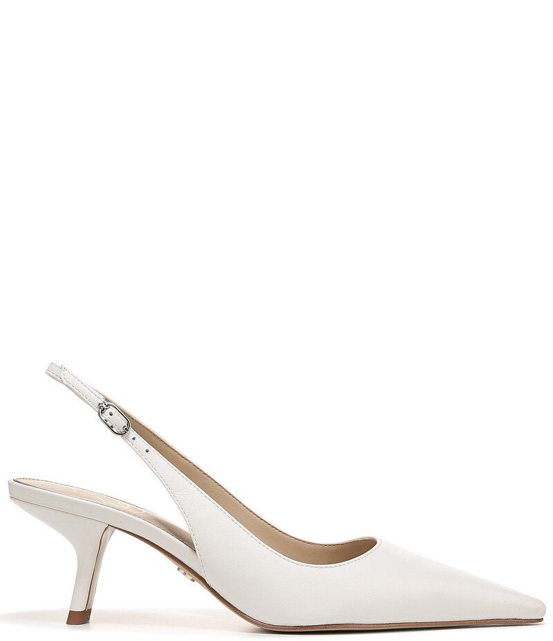 サムエデルマン レディース シューズ ヒール レザー Sam Edelman Bianka Leather Pointed Toe Slingback Pumps Bright White ホワイト