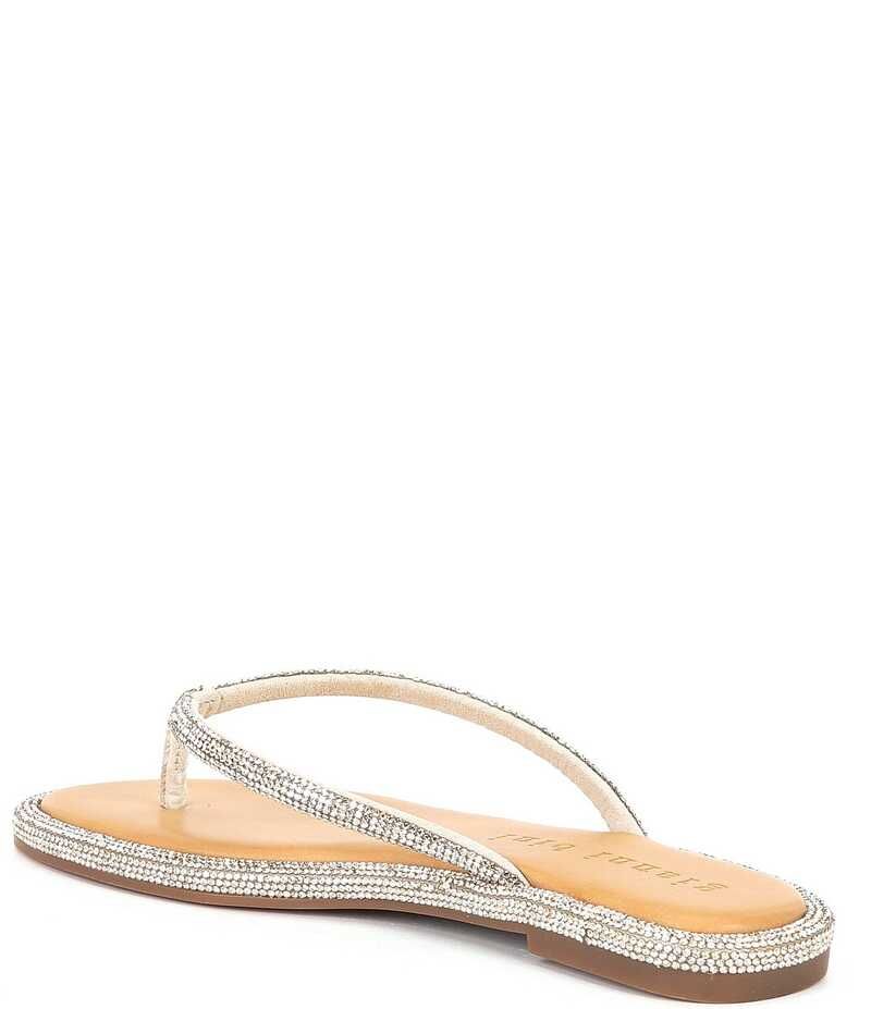 ジャンビニ レディース シューズ サンダル Gianni Bini Betina Bling Embellished Thong Sandals Sand Gold サンド