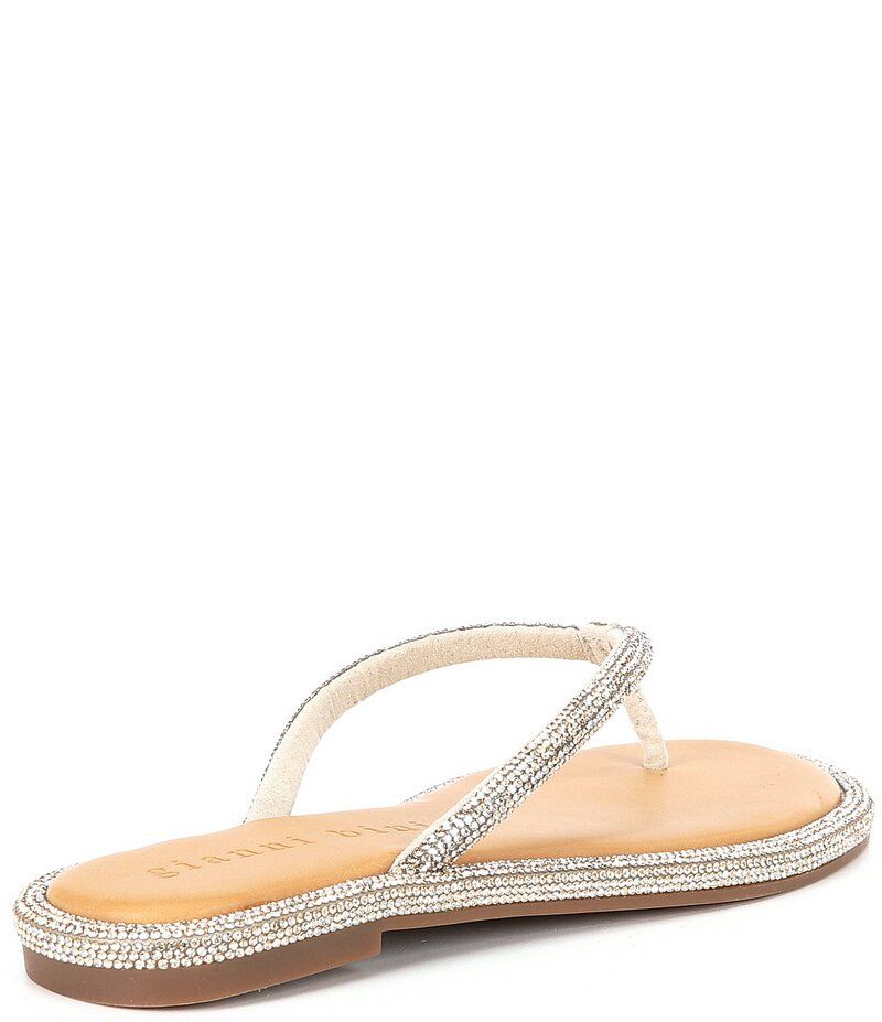 ジャンビニ レディース シューズ サンダル Gianni Bini Betina Bling Embellished Thong Sandals Sand Gold サンド