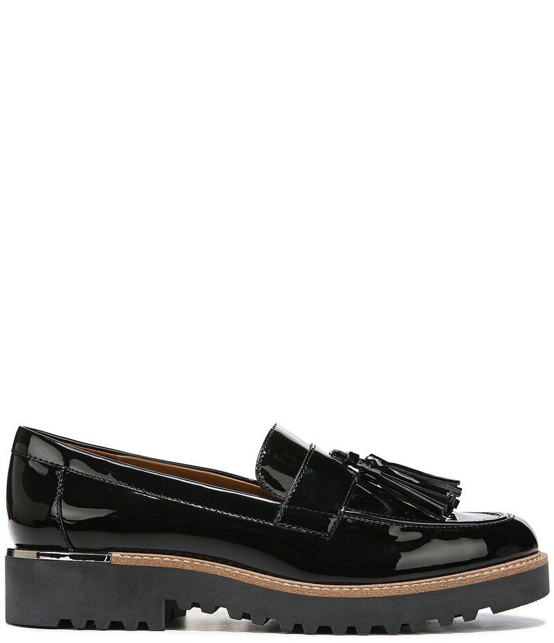 フランコサルト レディース シューズ パンプス プラットフォーム ローファー Franco Sarto Carolynn Patent Tassel Lug Sole Platform Loafers