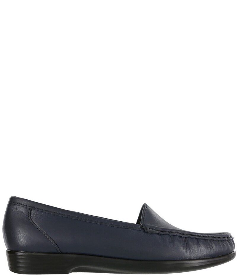 サス レディース シューズ パンプス レザー ローファー SAS Simplify Leather Moccasin Loafers Navy ネイビー