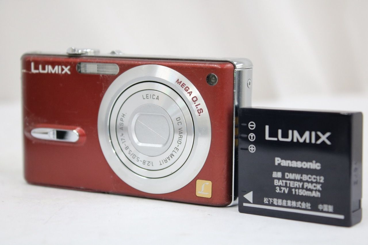 【返品保証】 パナソニック Panasonic LUMIX DMC-FX9 レッド バッテリー付き コンパクトデジタルカメラ e14140