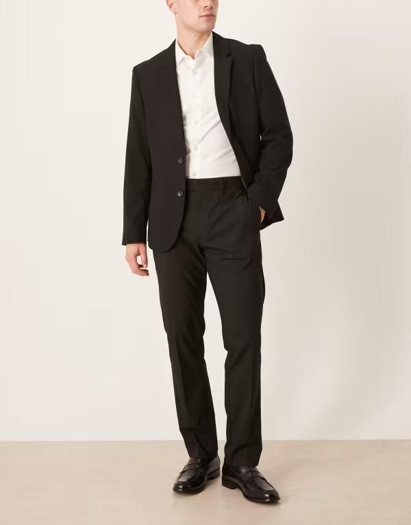 エイソス メンズ ボトムス カジュアルパンツ ASOS DESIGN smart slim pants Black ブラック