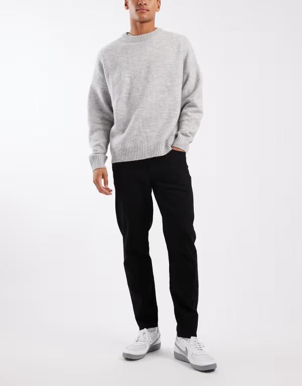 エイソス メンズ ボトムス デニムパンツ ジーンズ ASOS DESIGN tapered jeans Black ブラック