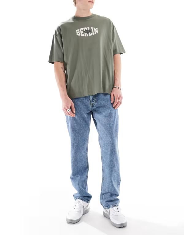 ジャック アンド ジョーンズ メンズ ボトムス デニムパンツ ヴィンテージ ストレート ジーンズ Jack Jones Chris straight leg jeans in vintage Mid