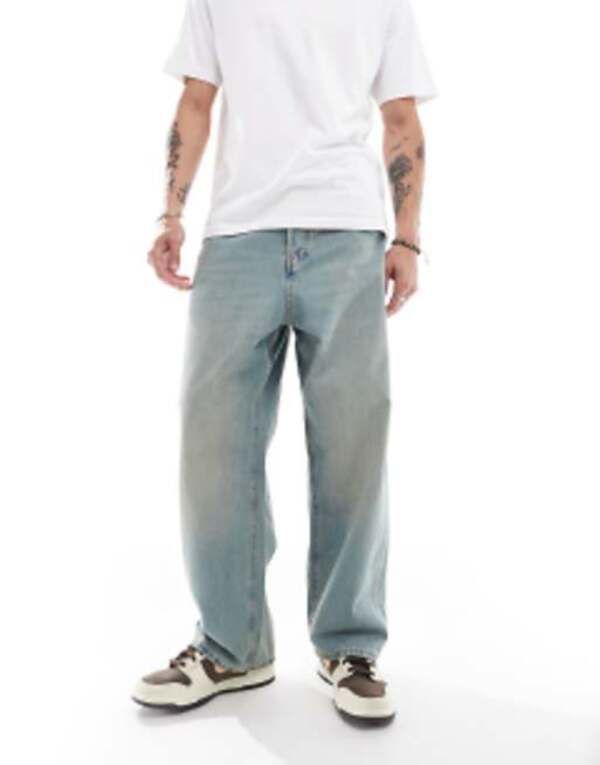 ジャック アンド ジョーンズ メンズ ボトムス デニムパンツ ジーンズ Jack Jones ron skater jeans cast wash Mid Blue Tinted ブルー