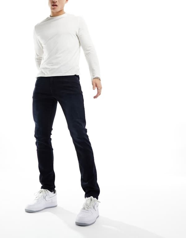 オンリーアンドサンズ メンズ ボトムス デニムパンツ スリムフィット ジーンズ Only Sons Loom slim fit jeans blackwash Dark Blue Denim デニム