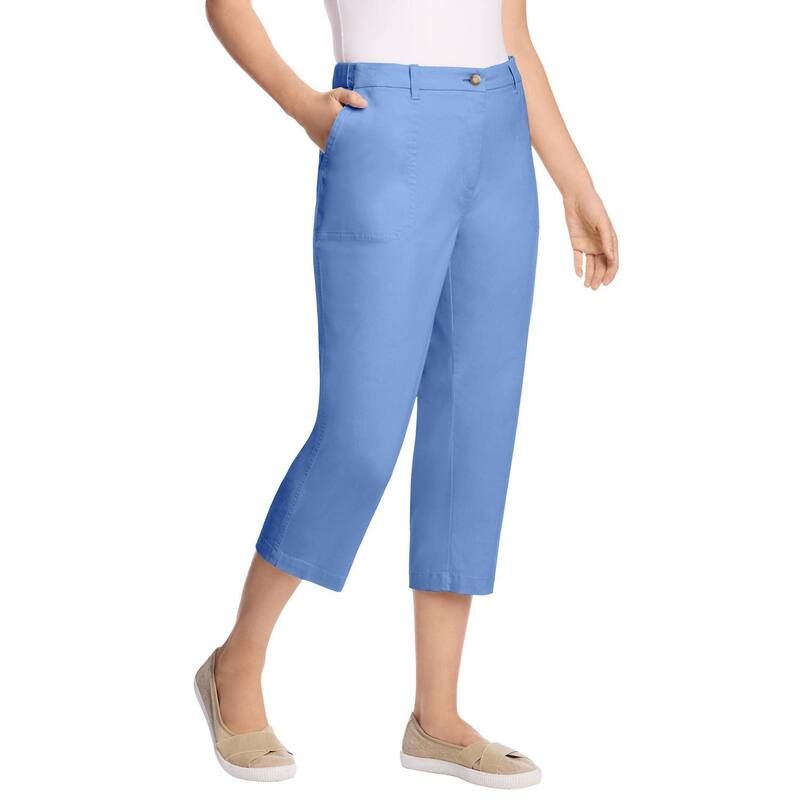 ウーマン ウィズイン レディース ボトムス カジュアルパンツ プラスサイズ プチ キャップ Woman Within Plusize Petite Adjustable Waist Chino Cap