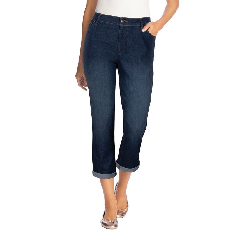 ウーマン ウィズイン レディース ボトムス デニムパンツ プラスサイズ ジーンズ Woman Within Plusize Stretch Denim FivePocket Girlfriend Je