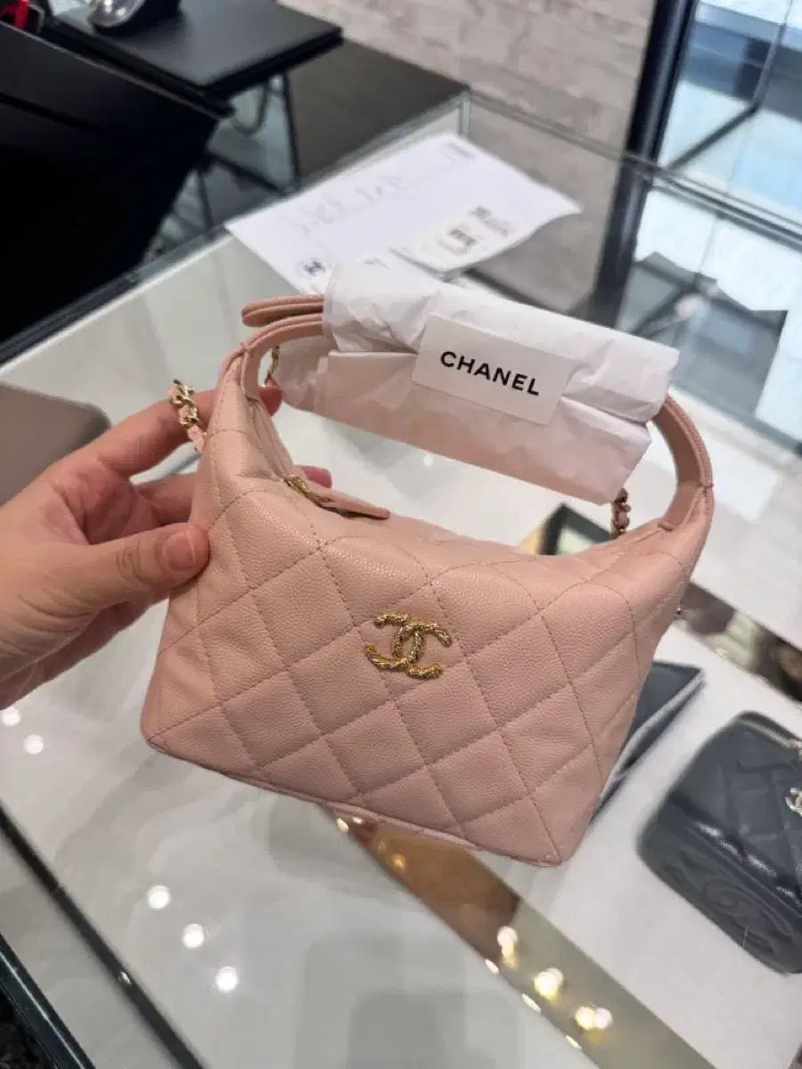 シャネル ツーウェイ HOBO BAG ピンク チェーン トート ショルダーバッグ