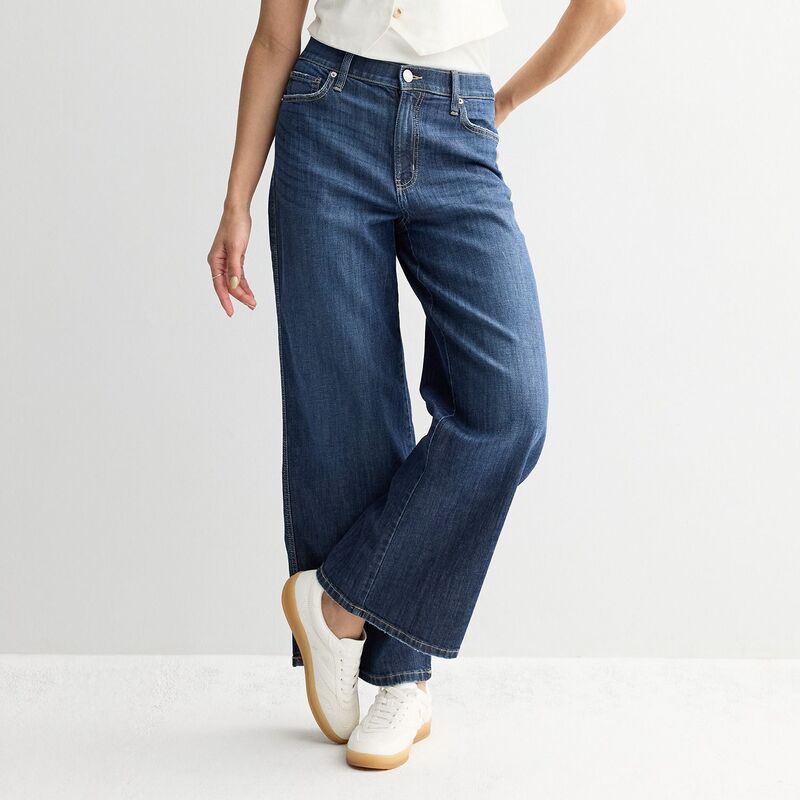 エスオー レディース ボトムス デニムパンツ ワイドレッグ ジーンズ Juniors SO High Rise Baggy Wide Leg Jeans Dark Indigo インディゴ
