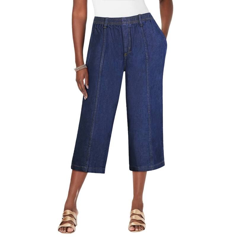 ロアマンズ レディース ボトムス カジュアルパンツ プラスサイズ コットン キャップ Roamans Womens Plusize Complete Cotton StraightLeg Caprin