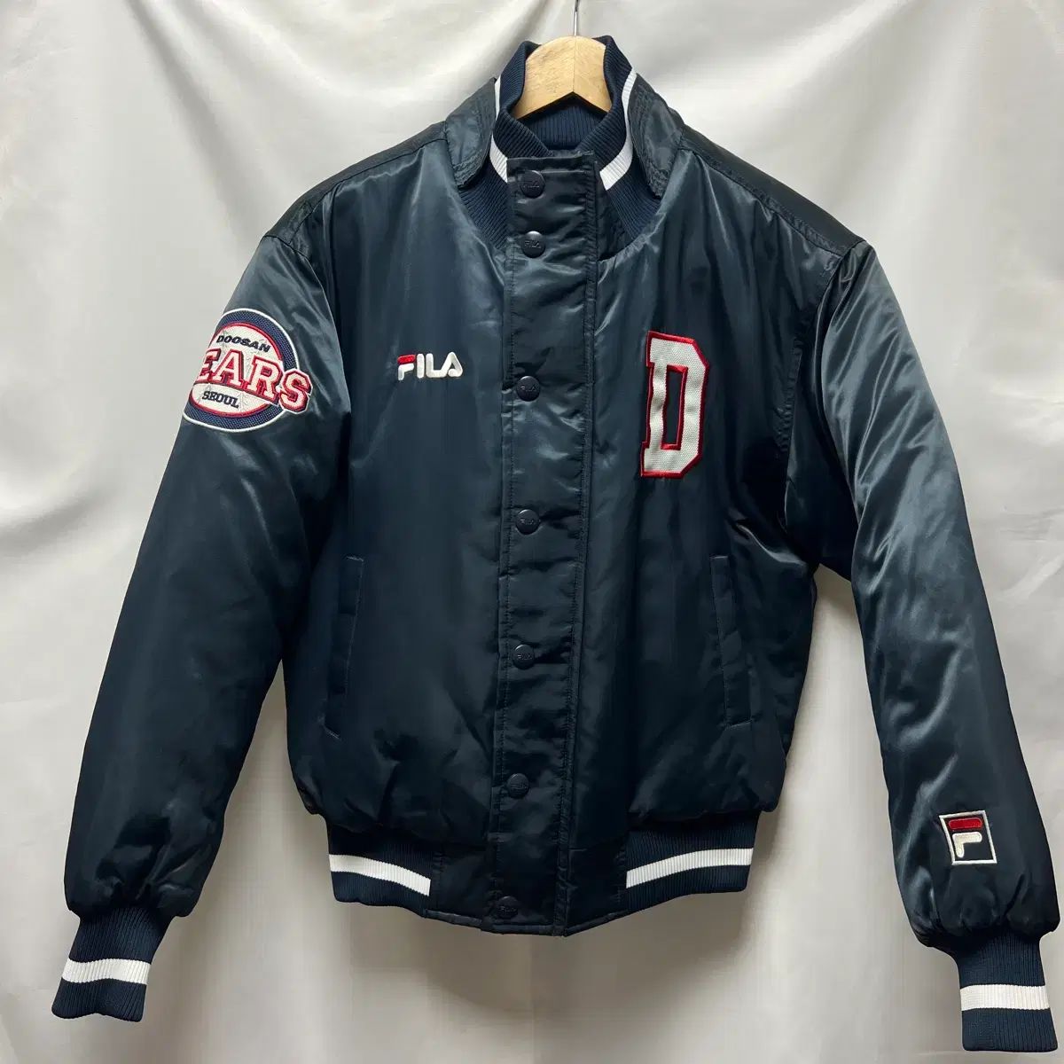 正規品/90 FILA フィラ 斗山ベアーズ ネイビー スタジアム 野球 スタジャン アウター