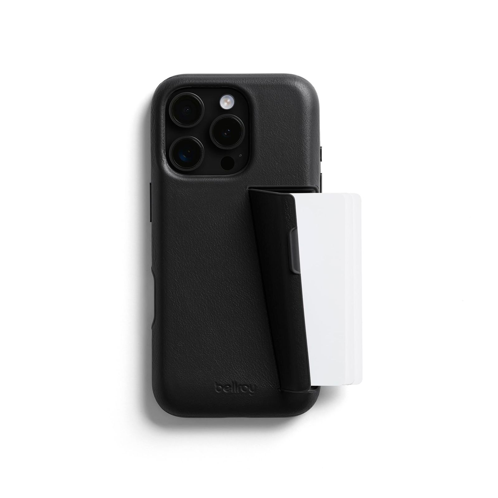 Bellroy Phone Case - 3 Card iPhone 16 Pro Max用 レザーのiPhoneケース スマホウォレット - Black