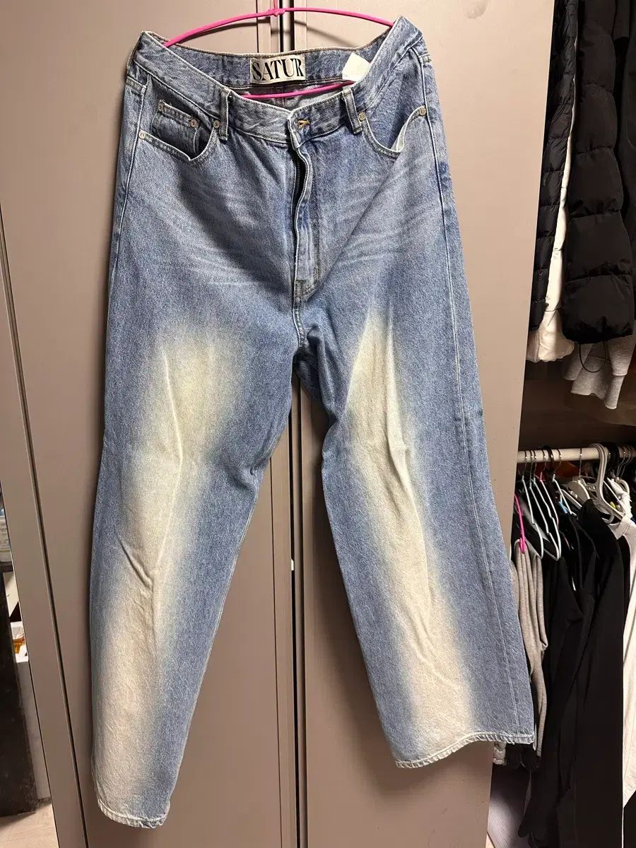 XL)セター ワイド デニム パンツ