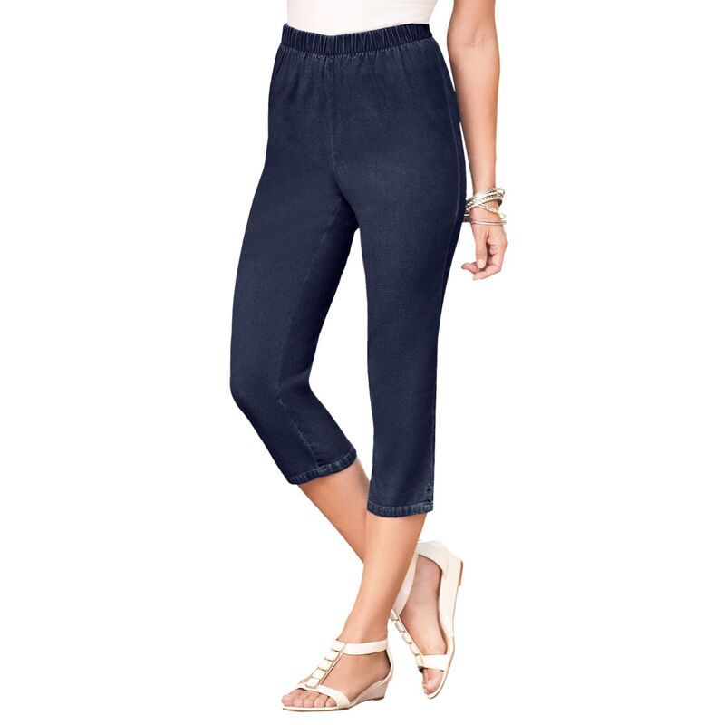 ロアマンズ レディース ボトムス カジュアルパンツ プラスサイズ トール キャップ Roamans Womens Plusize Tall Comfort Stretch Capri Jean Ind