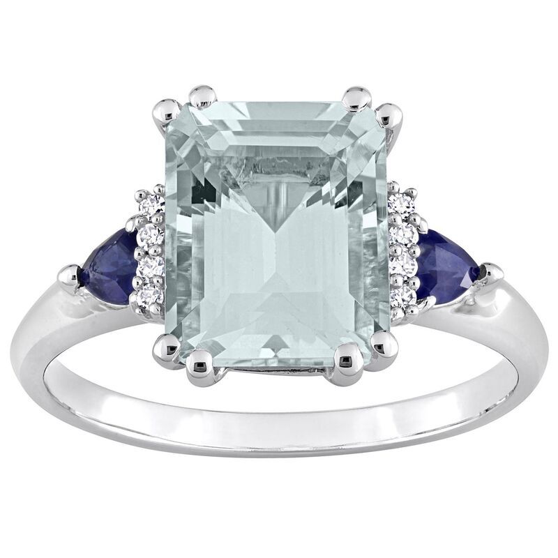 ステラ グレース レディース アクセサリー リング Stella Grace 14k White Gold Aquamarine Blue Sapphire Diamond Accent 3Stone