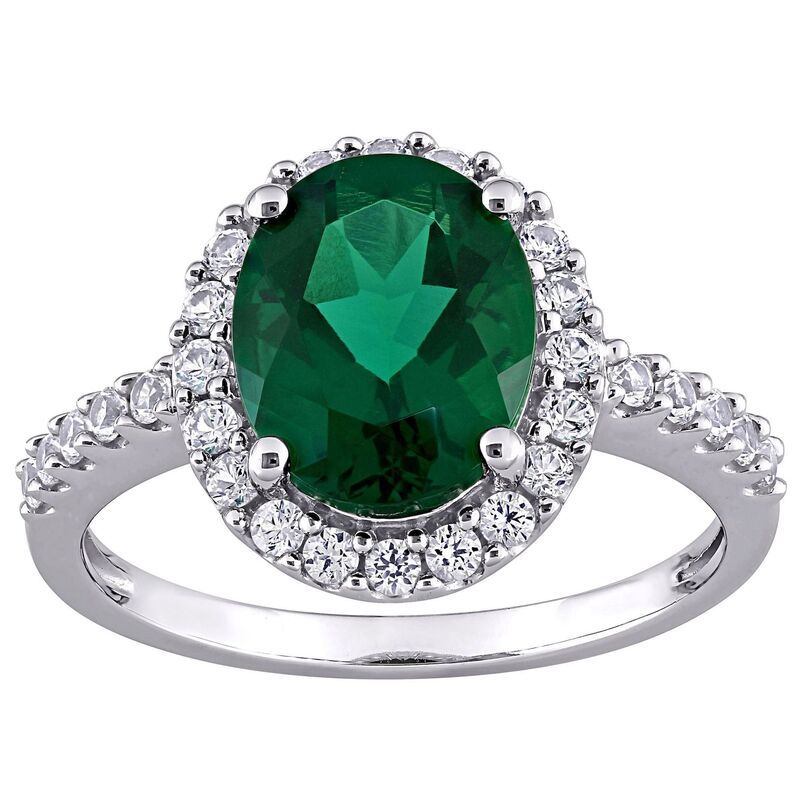 ステラ グレース レディース アクセサリー リング Stella Grace 10k White Gold LabCreated Emerald LabCreated White Sapphire H