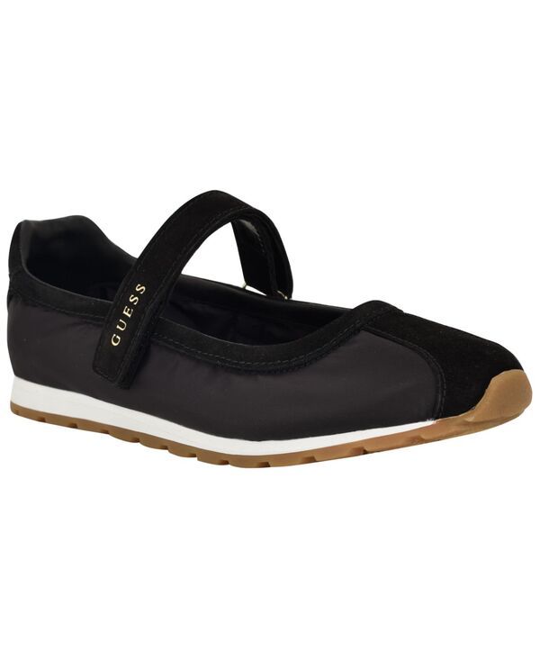 ゲス レディース シューズ スニーカー スエード GUESS Womens Treece Suede Sporty Mary Jane Flat Sneakers Black Suede ブラック