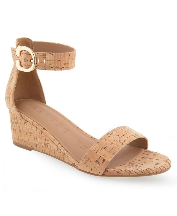 エアロソールズ レディース シューズ サンダル Aerosoles Womens Willis Buckle Strap Wedge Sandals Cork Combo