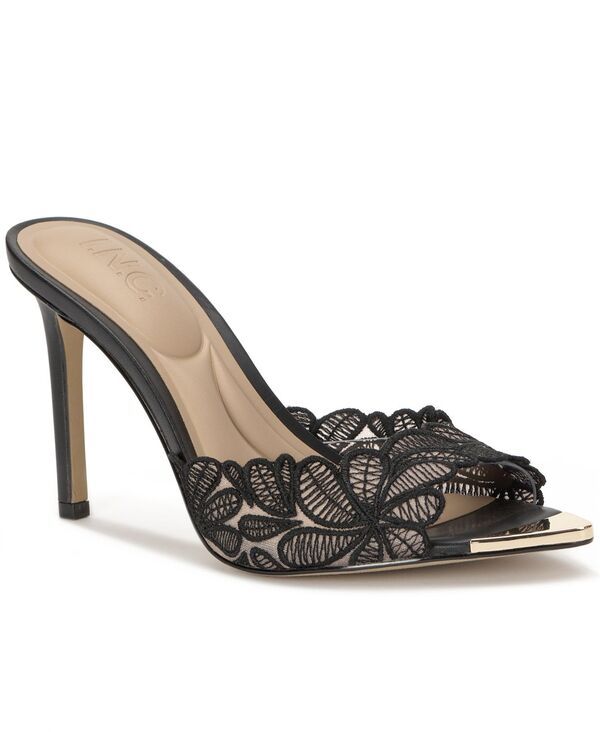 アイエヌシー インターナショナル コンセプト レディース シューズ サンダル INC International Concepts Amra Dresslide Sandals Black Lace