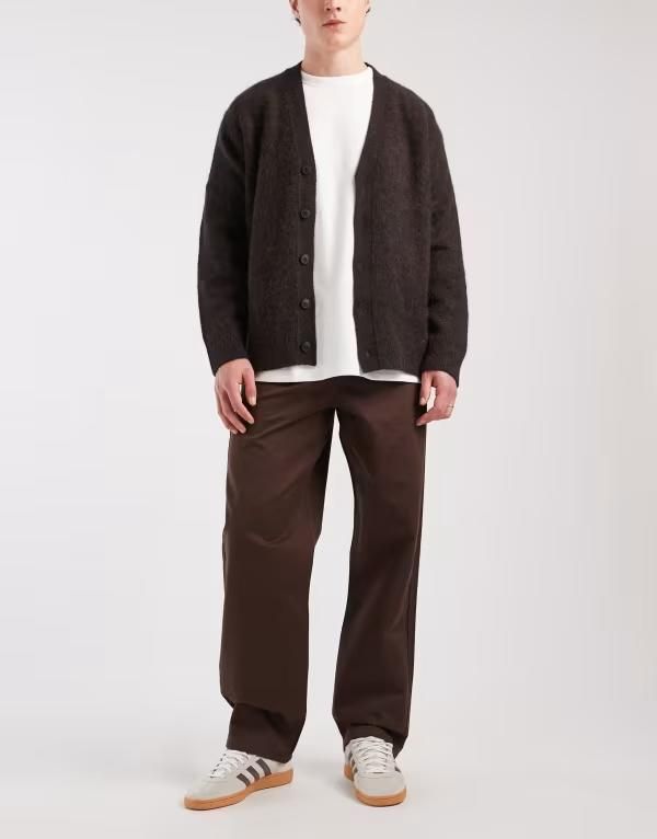 エイソス メンズ ボトムス カジュアルパンツ ASOS DESIGN baggy pants with pocket detailing BROWN ブラウン
