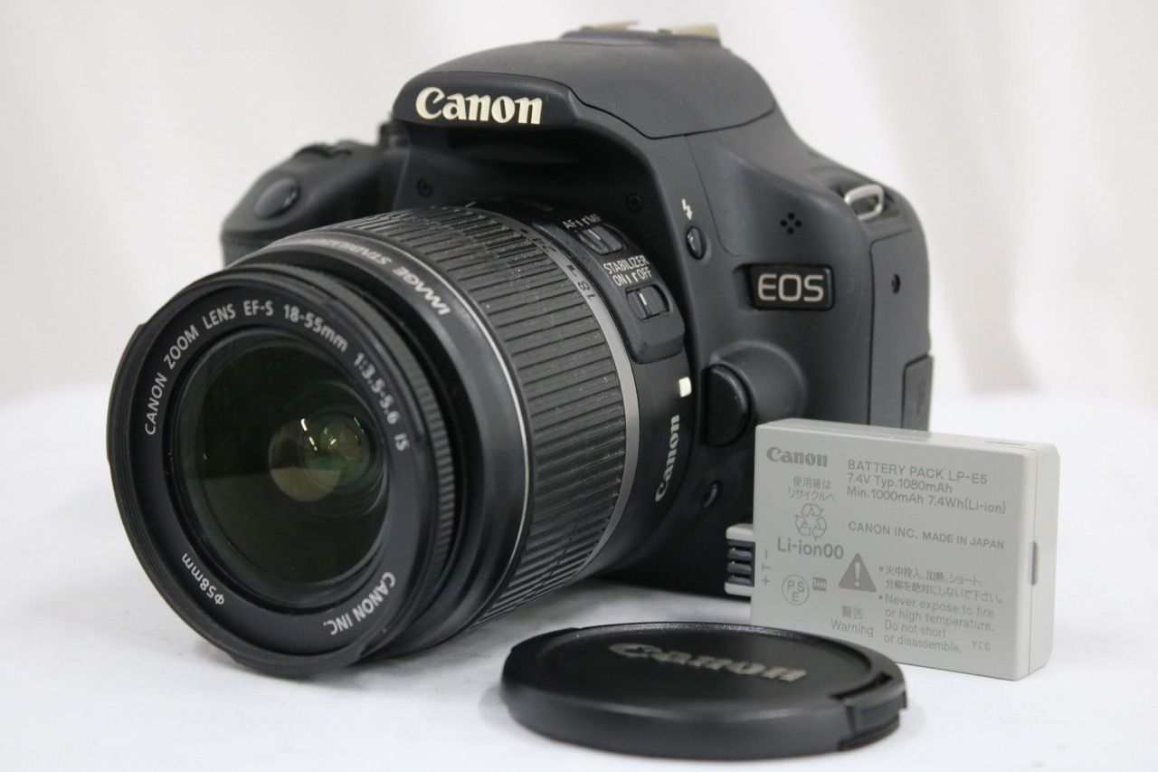 【返品保証】 キャノン Canon EOS Kiss X3 EF-S 18-55mm F3.5-5.6 IS バッテリー付き デジタル一眼 e14169