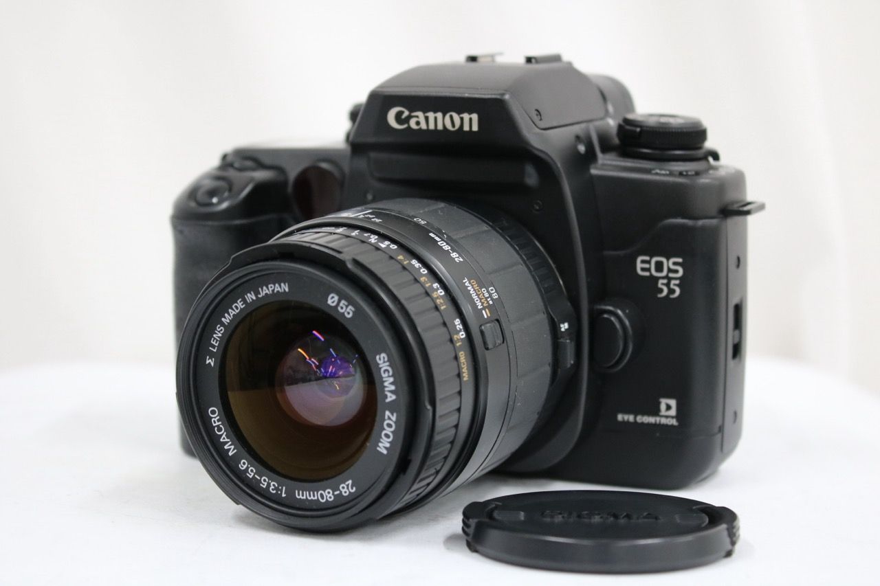 【返品保証】 キャノン Canon EOS 55 SIGMA ZOOM 28-80mm F3.5-5.6 MACRO ボディレンズセット e14185