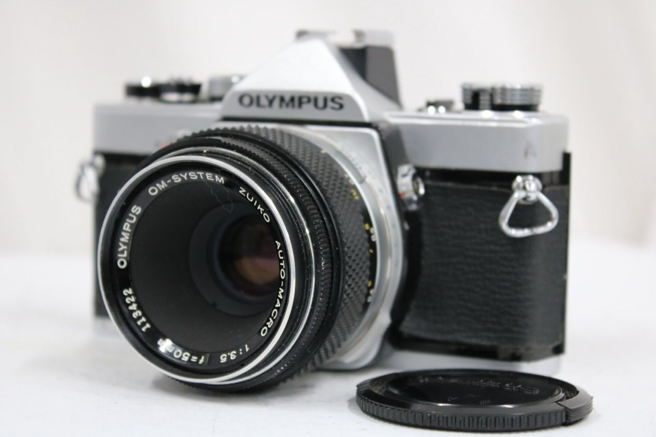 【返品保証】 オリンパス Olympus OM-1 OM-SYSTEM ZUIKO AUTO-MACRO 50mm F3.5 ボディレンズセット e14206