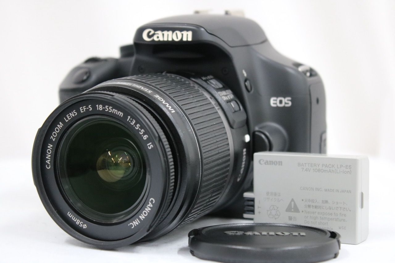 【美品 返品保証】 キャノン Canon EOS Kiss X2 EF-S 18-55mm F3.5-5.6 IS バッテリー付き デジタル一眼 e14215