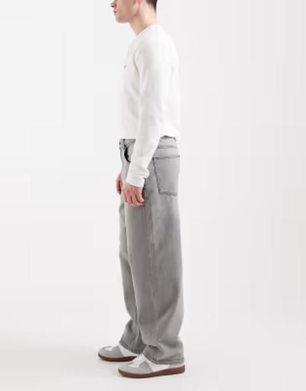 エイソス メンズ ボトムス デニムパンツ ジーンズ ASOS DESIGN loose straight jeans in washed gray グレー