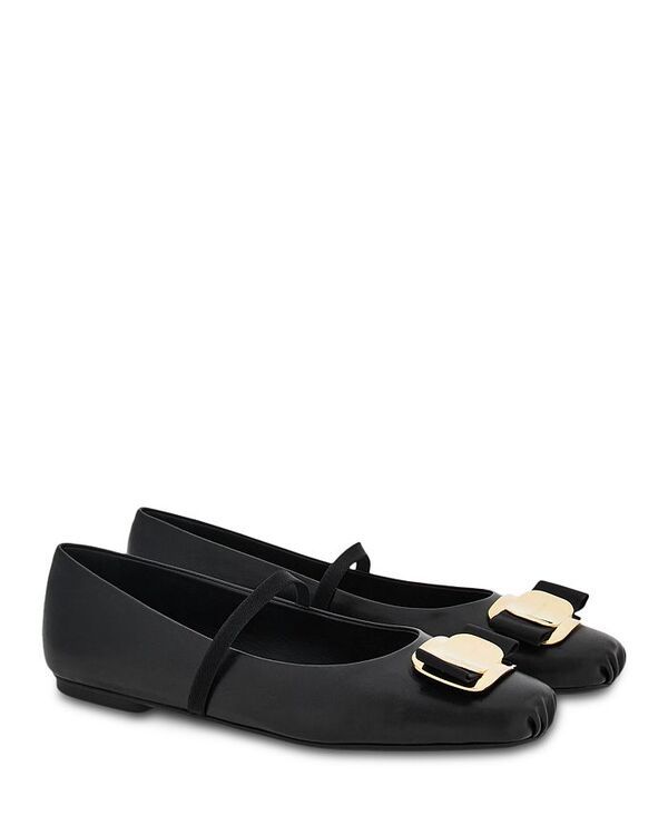 フェラガモ レディース シューズ パンプス Ferragamo Womens Zina Bow Mary Jane Ballet Flats Black ブラック