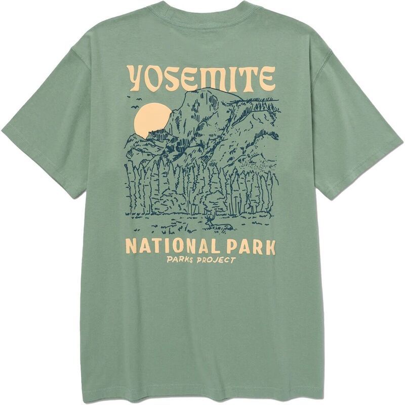 パークスプロジェクト メンズ トップス Tシャツ プリント Parks Project Yosemite Puff Print PocketShirt Dusty Sage セージ