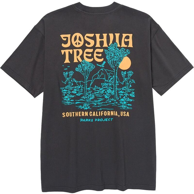 パークスプロジェクト メンズ トップス Tシャツ プリント Parks Project Joshua Tree Puff Print PocketShirt Vintage Black ブラック