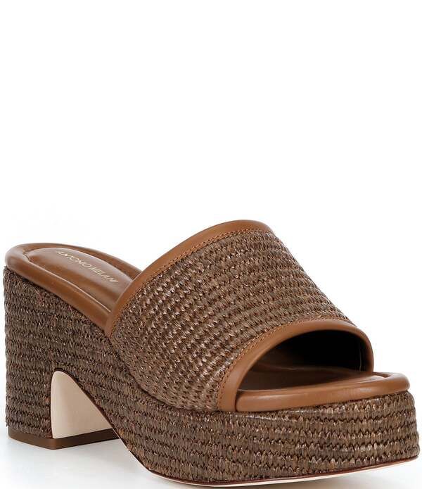 アントニオ メラーニ レディース シューズ サンダル プラットフォーム Antonio Melani Ria Raffia Platform Slide Sandals Ibiza Nude