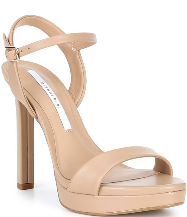 ジャンビニ レディース シューズ サンダル プラットフォーム レザー Gianni Bini Lillet Leather Platform Dressandals Dark Sierra Tan タ