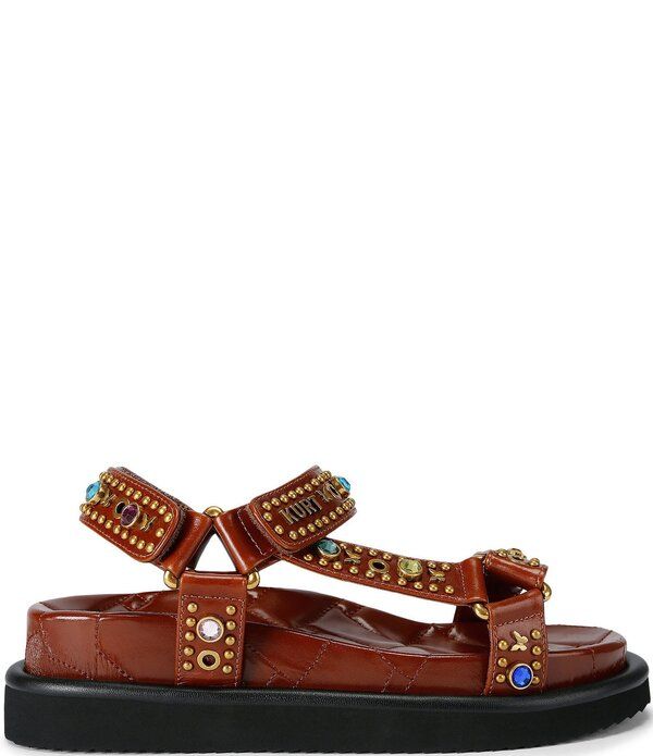 カートジェイガーロンドン レディース シューズ サンダル レザー Kurt Geiger London Orson Leather Studded Slingback Sandals Open Bro
