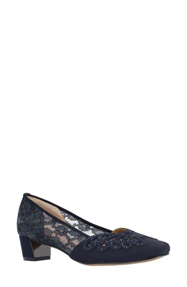 ジェイレニー レディース シューズ ヒール J Rene Zofia Block Heel Pump Navy ネイビー