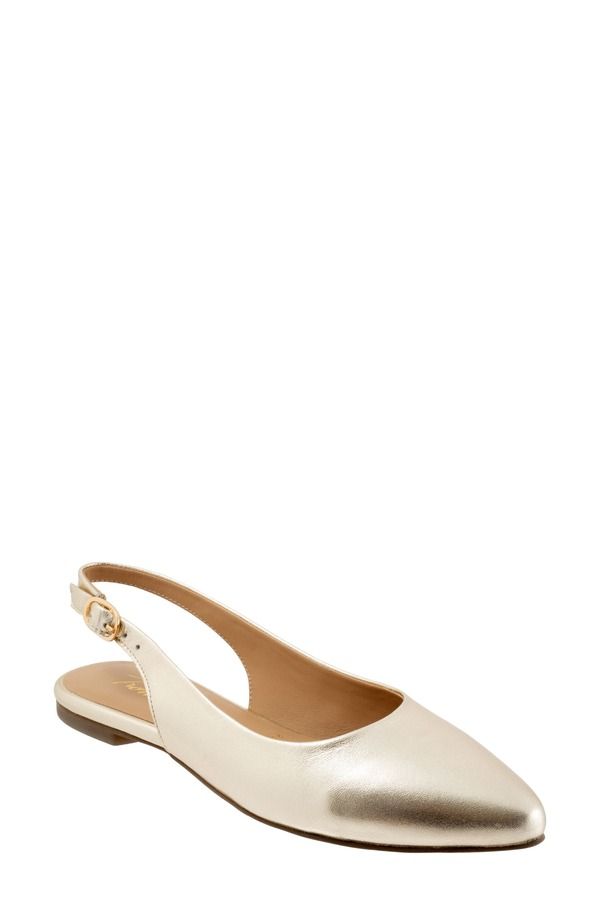トロッターズ レディース シューズ パンプス Trotters Evelyn Pointed Toe Slingback Flat Multiple Widths Available Champagn