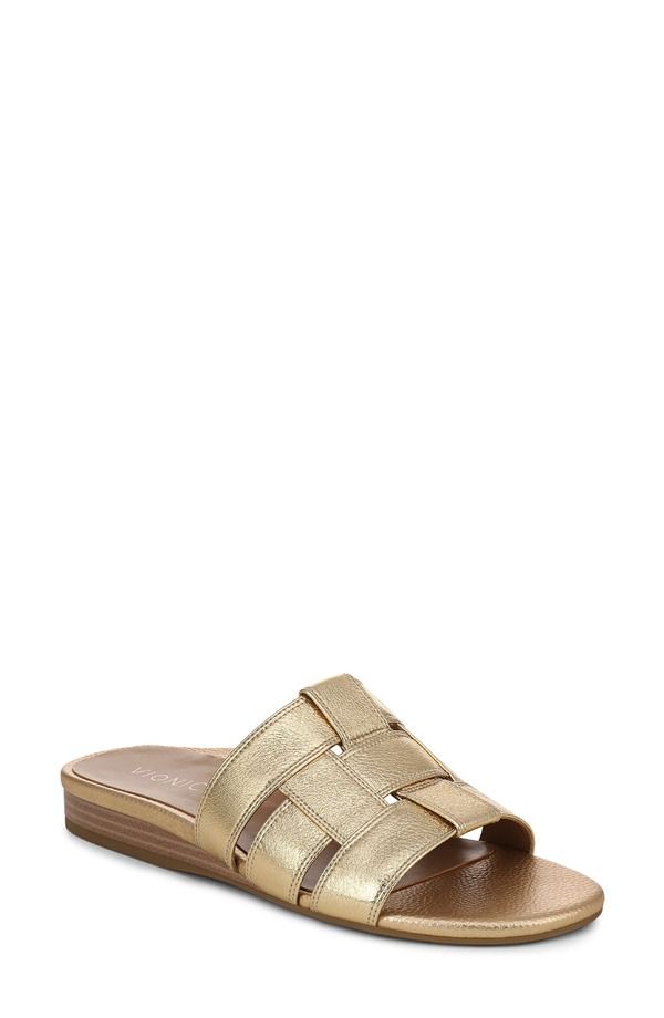 バイオニック レディース シューズ ヒール サンダル Vionic Glendora Slide Sandal Gold ゴールド