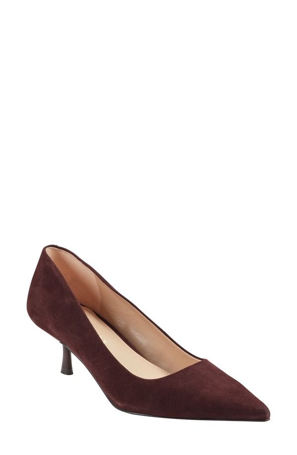 マーク・フィッシャー レディース シューズ ヒール Marc Fisher LTD Calynna Pointed Toe Kitten Heel Pump Dark Brown ブラウン