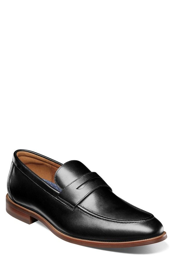 フローシャイム メンズ シューズ ローファー Florsheim Rucci Apron Toe Penny Loafer Black ブラック