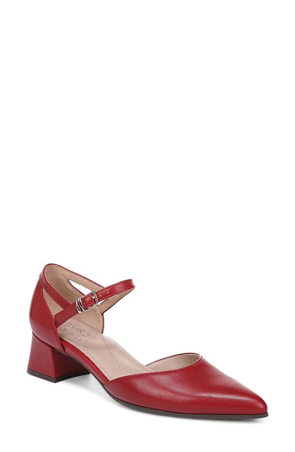 ナチュライザー レディース シューズ ヒール アンクル Naturalizer Maddox Ankle Strapointed Toe Pump Hearts Flame Red レッド