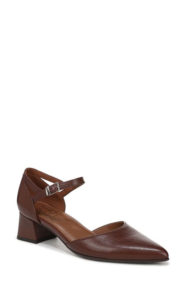 ナチュライザー レディース シューズ ヒール アンクル Naturalizer Maddox Ankle Strapointed Toe Pump Cappuccino Brown ブラウン