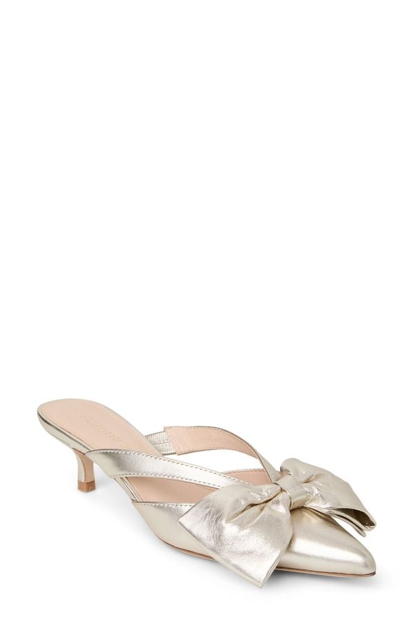 ジャックロジャース レディース シューズ ヒール Jack Rogers Cynthia Bow Pointed Toe Mule Jacks Platinum